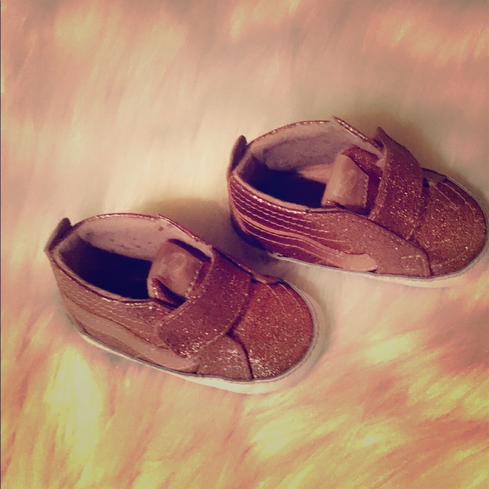 Rose-Gold Shimmery Infant Vans 2C